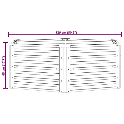 Garten-Hochbeet 129x45 cm Verzinkter Stahl Silber