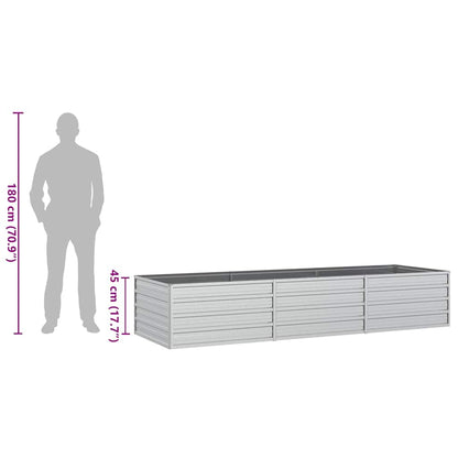 Garten-Hochbeet 240x80x45 cm Verzinkter Stahl Silber