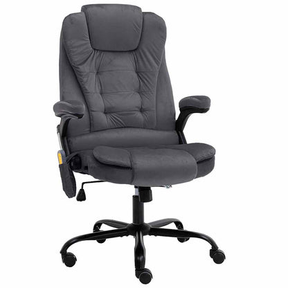 Massage-Bürostuhl Dunkelgrau Samt