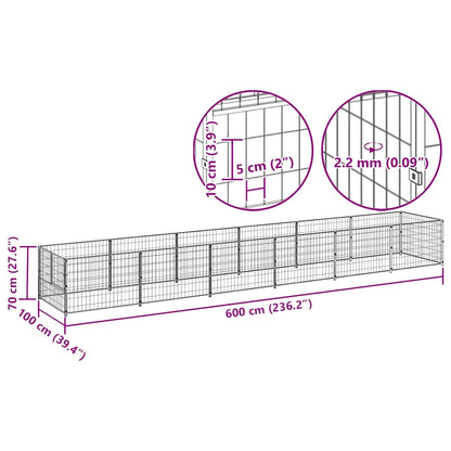 Hundezwinger Schwarz 6 m² Stahl