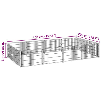 Hundezwinger Schwarz 8 m² Stahl