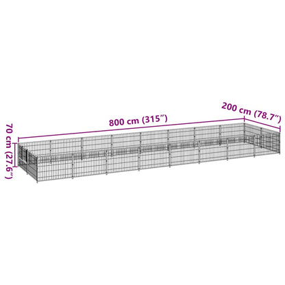 Hundezwinger Schwarz 16 m² Stahl
