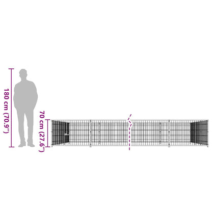 Hundezwinger Schwarz 15 m² Stahl