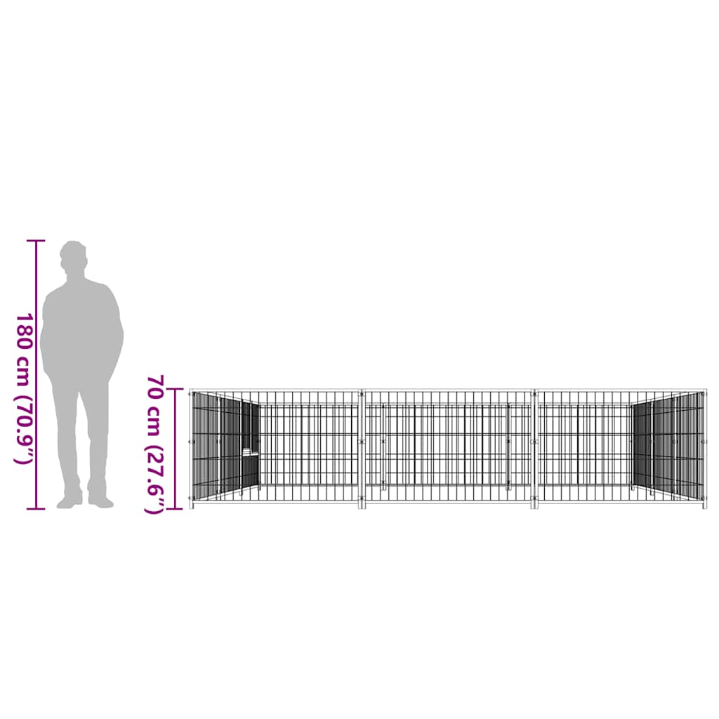 Hundezwinger Silbern 9 m² Stahl