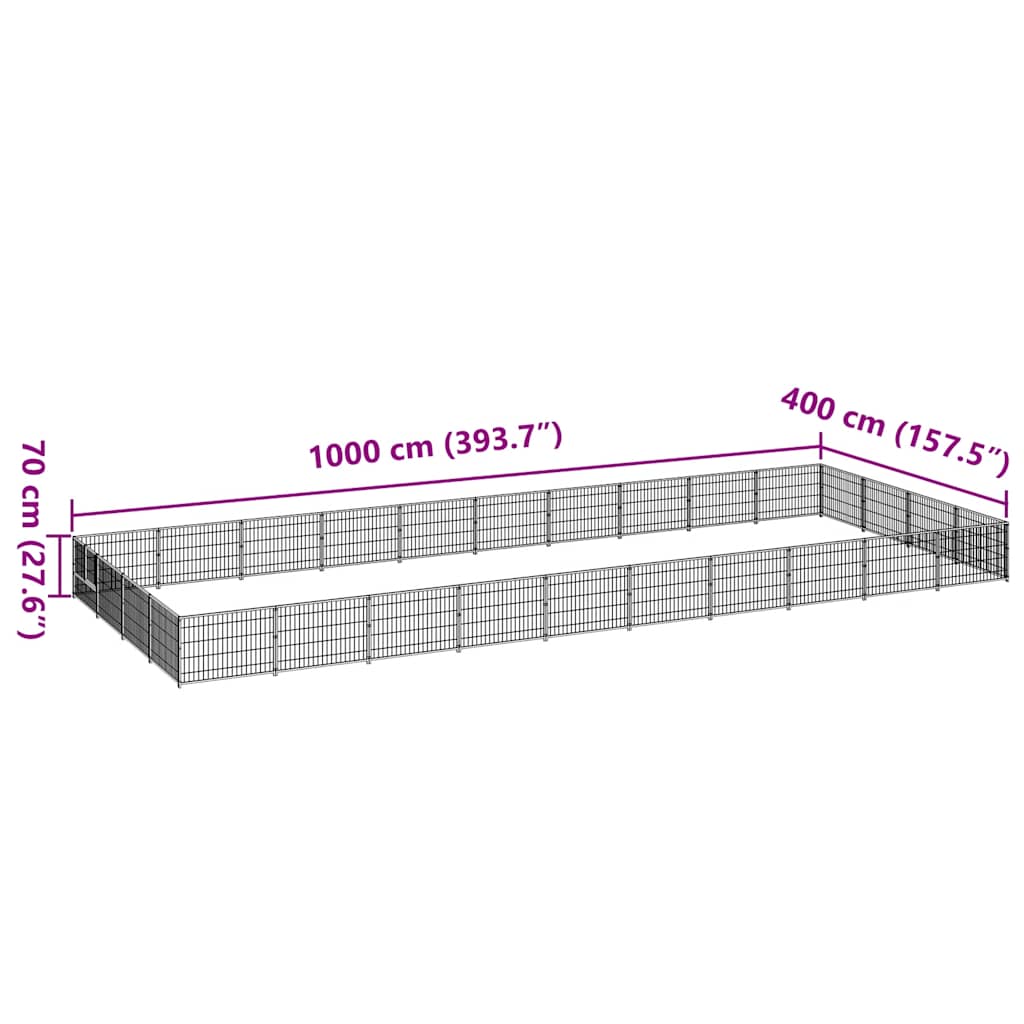 Hundezwinger Schwarz 40 m² Stahl