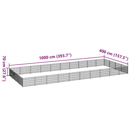Hundezwinger Schwarz 40 m² Stahl