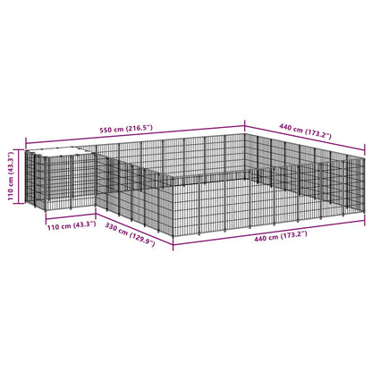 Hundezwinger Schwarz 20,57 m² Stahl