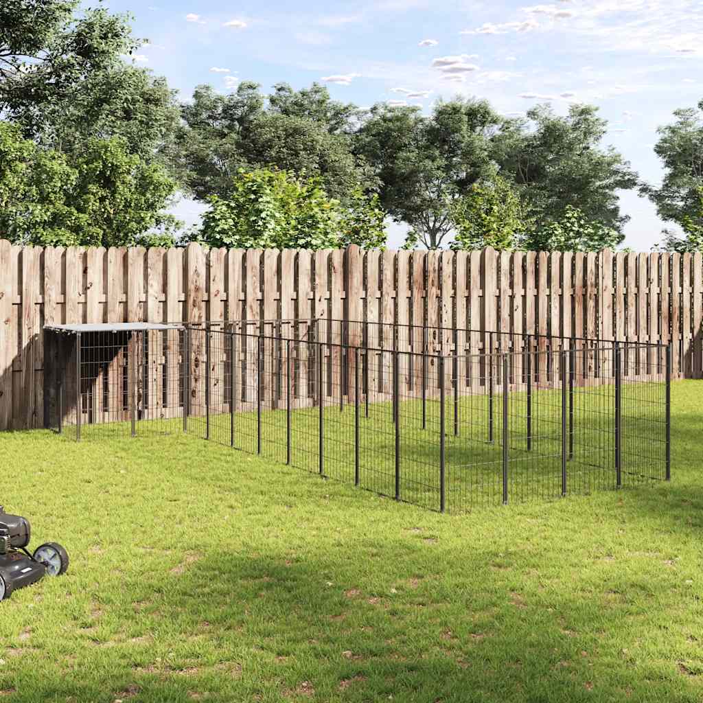 Hundezwinger Schwarz 13,31 m² Stahl