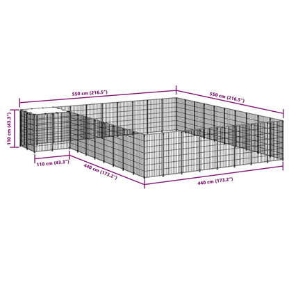 Hundezwinger Schwarz 25,41 m² Stahl