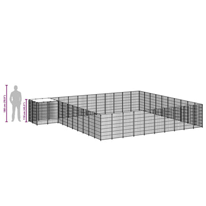 Hundezwinger Schwarz 31,46 m² Stahl