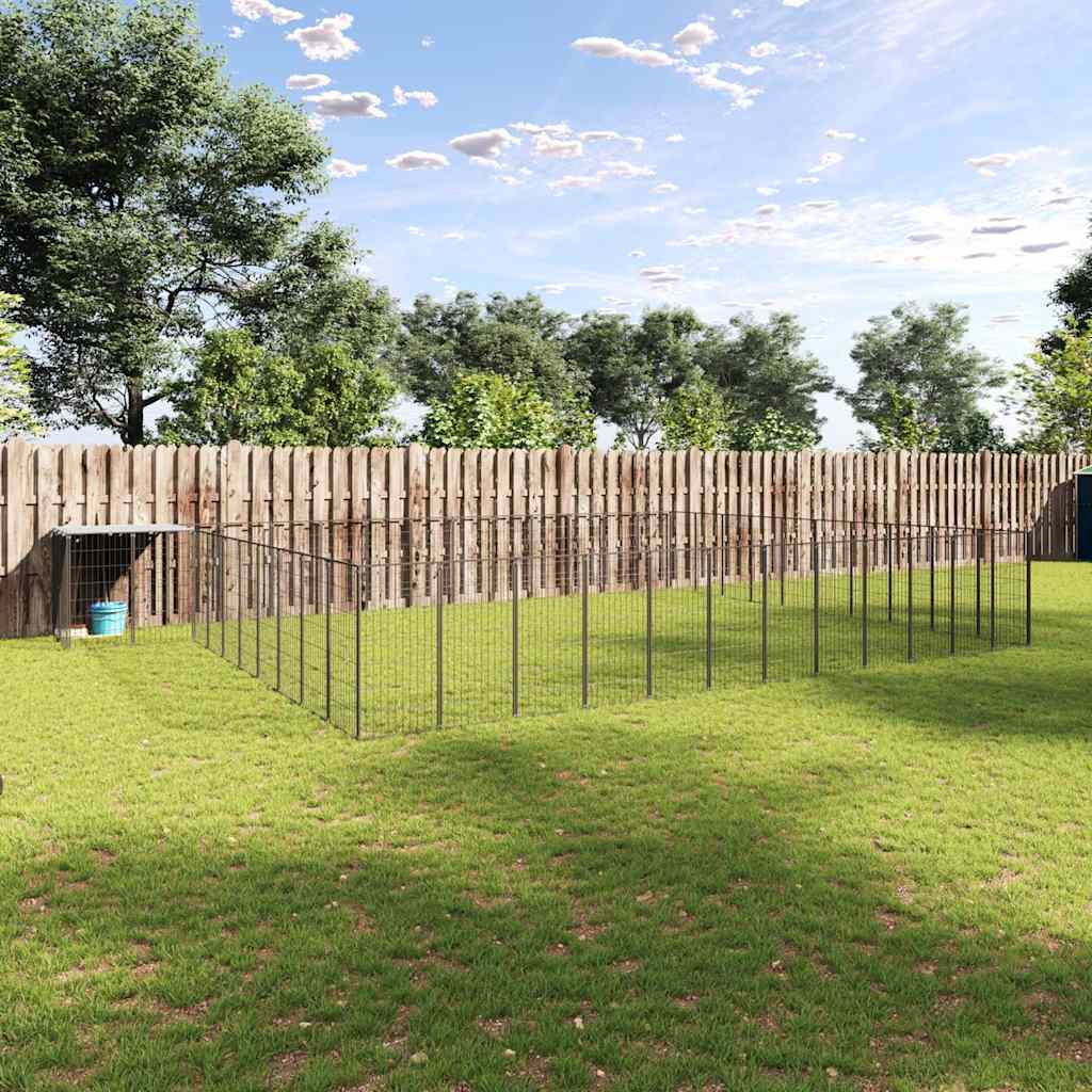 Hundezwinger Schwarz 37,51 m² Stahl