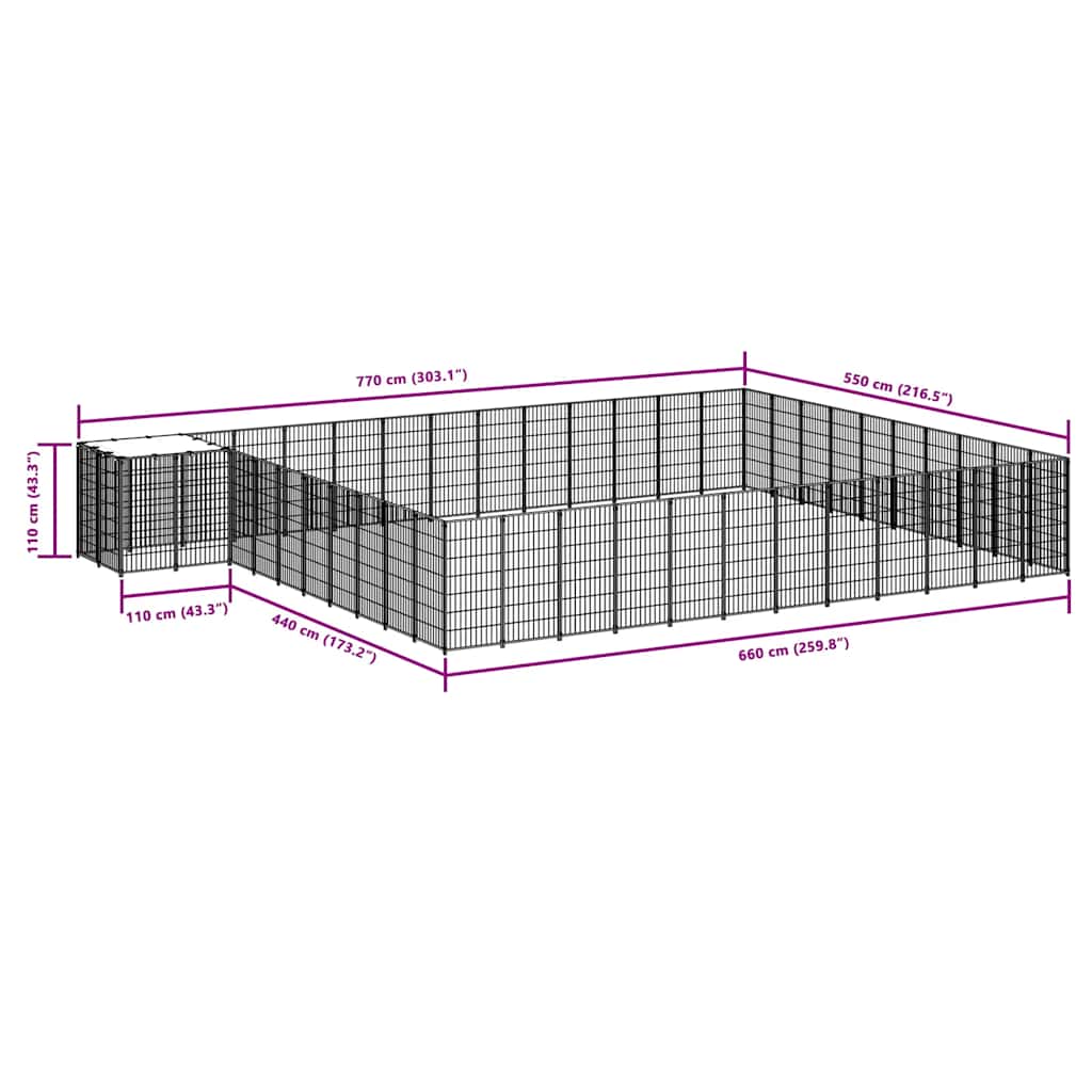 Hundezwinger Silbern 37,51 m² Stahl