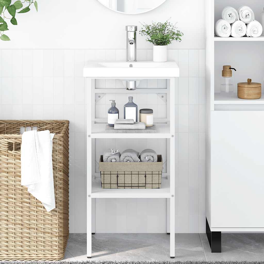 Badezimmer Waschtischgestell Weiß 40x38x83 cm Eisen