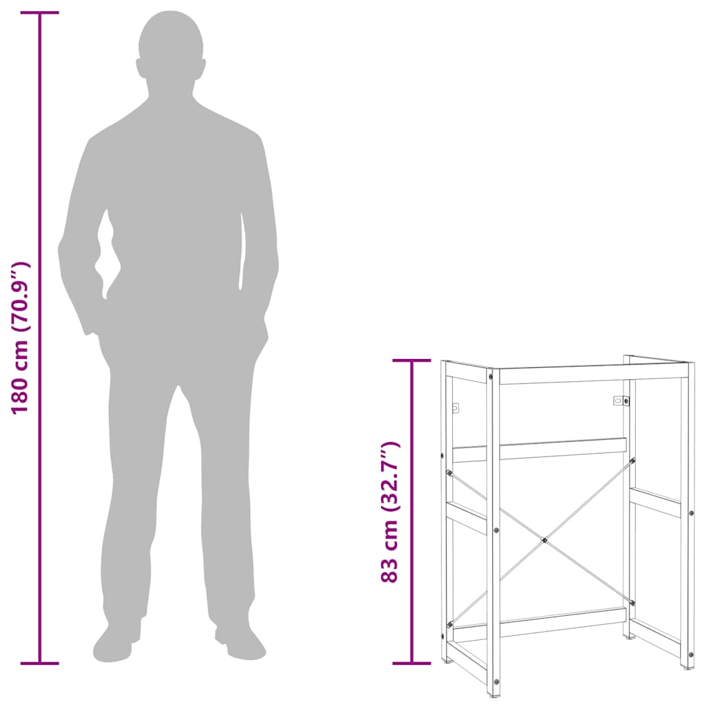 Badezimmer Waschtischgestell Schwarz 59x38x83 cm Eisen