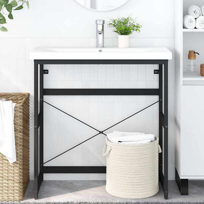 Badezimmer Waschtischgestell Schwarz 79x38x83 cm Eisen