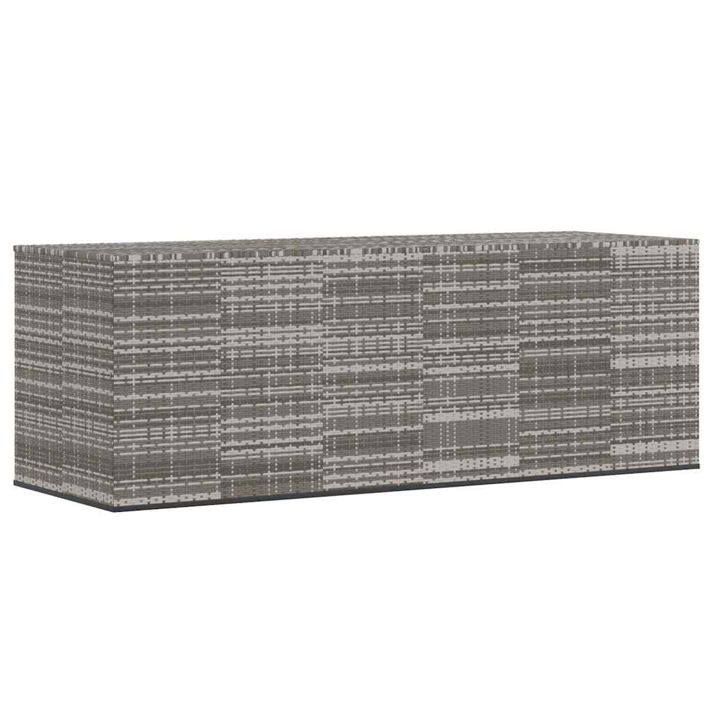 Garten-Kissenbox PE Rattan 291x100,5x104 cm Grau