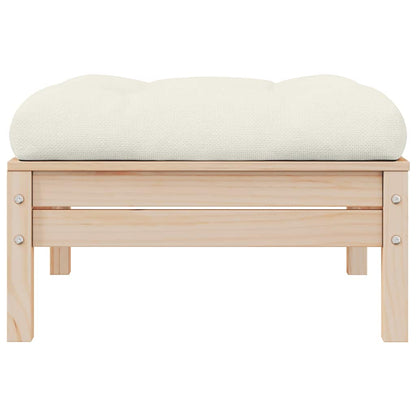 Gartensofa 2-Sitzer mit Kissen in Creme Massivholz Kiefer