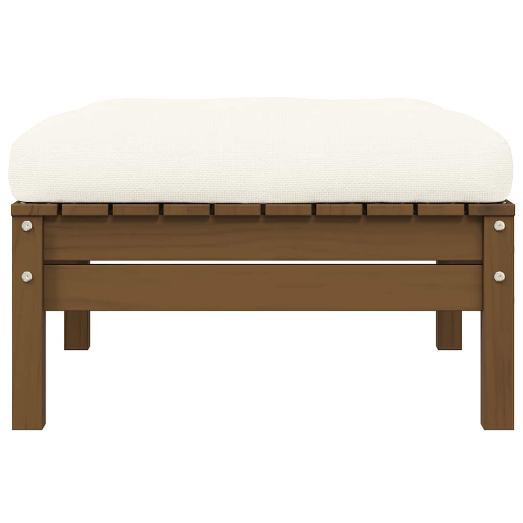 Gartensofa 2-Sitzer mit Creme Kissen Massivholz Kiefer