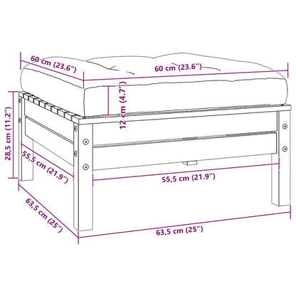 Gartensofa 2-Sitzer mit Creme Kissen Massivholz Kiefer