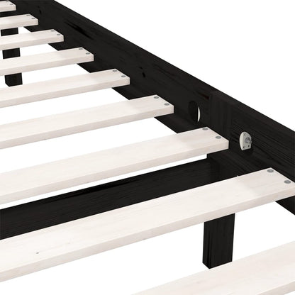 Massivholzbett ohne Matratze Schwarz