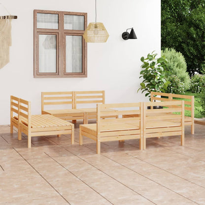 8-tlg. Garten-Lounge-Set Massivholz Kiefer