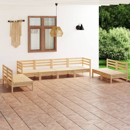 8-tlg. Garten-Lounge-Set Massivholz Kiefer