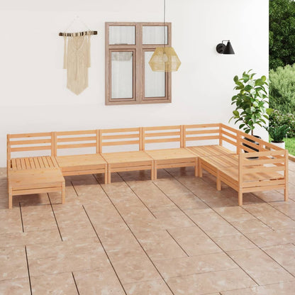 8-tlg. Garten-Lounge-Set Massivholz Kiefer