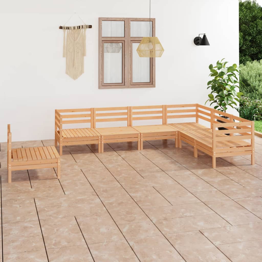 7-tlg. Garten-Lounge-Set Massivholz Kiefer