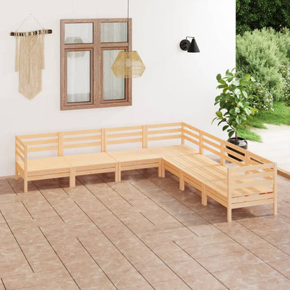 7-tlg. Garten-Lounge-Set Massivholz Kiefer