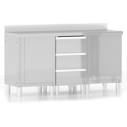 Gewerbliche Küchenschränke 3-tlg. Edelstahl