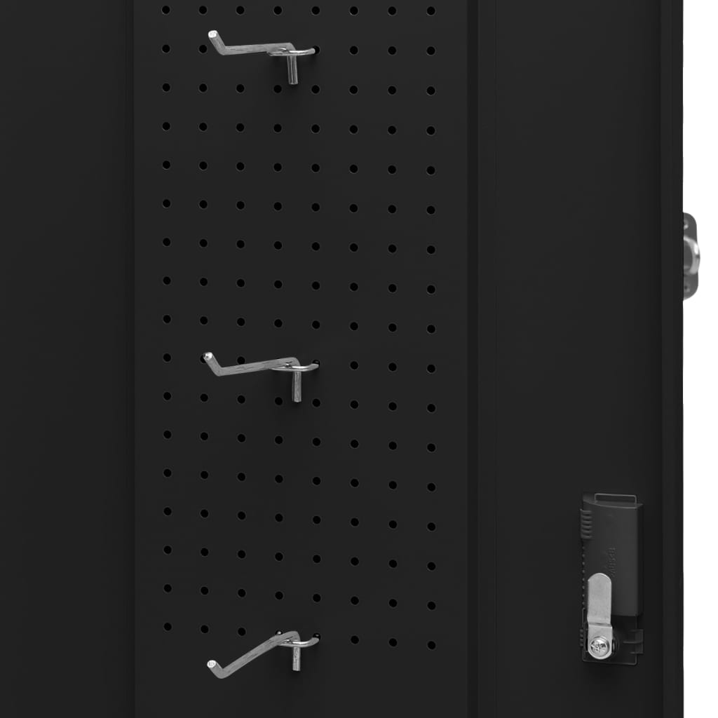 Sattelschrank Schwarz 53x53x105 cm Stahl