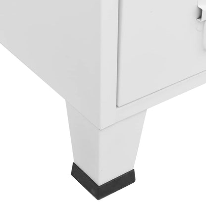 Kleiderschrank Industrie-Stil Weiß 67x35x107 cm Stahl