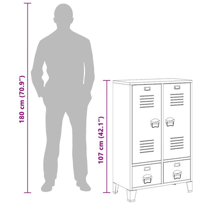 Kleiderschrank Industrie-Stil Anthrazit 67x35x107 cm Stahl