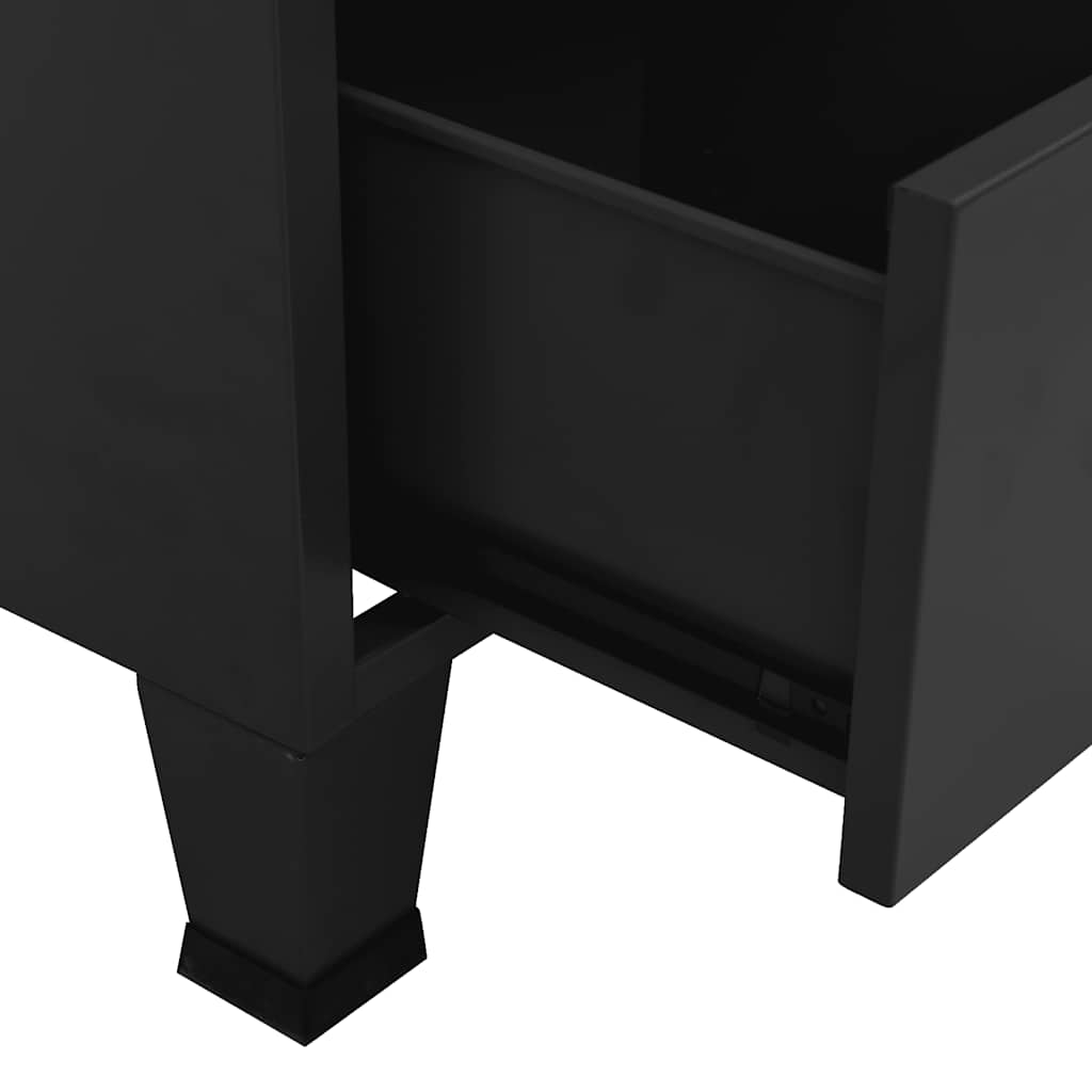 Industrial Kleiderschrank Schwarz 90x50x180 cm Metall