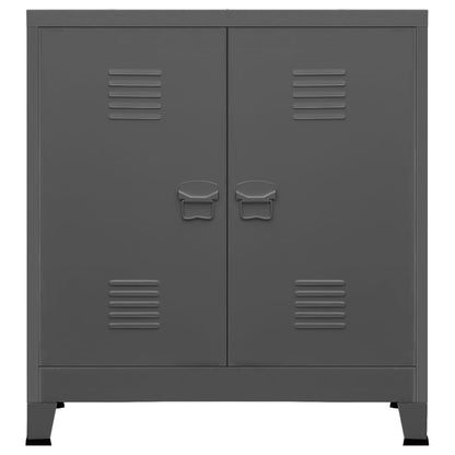 Aufbewahrungstruhe Industrial Anthrazit 90x40x100 cm Stahl