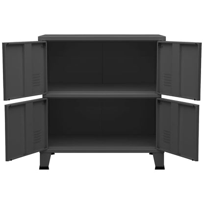 Aufbewahrungstruhe Industrial Anthrazit 75x40x80 cm Stahl