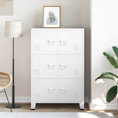 Lagerschrank Industrial Weiß 75x40x115 cm Metall