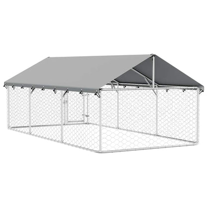 Outdoor-Hundezwinger mit Dach 400x200x150 cm