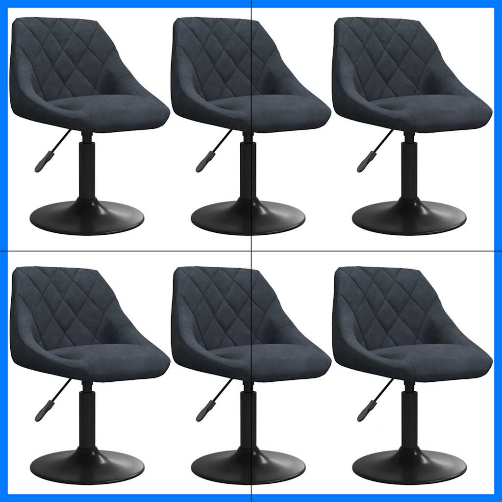 Esszimmerstühle 6 Stk. Drehbar Dunkelgrau Samt