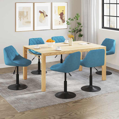 Esszimmerstühle 6 Stk. Drehbar Blau Samt