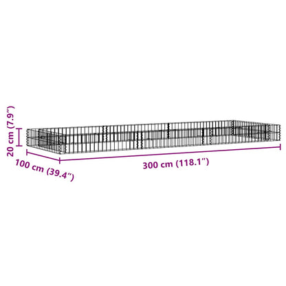 Gabionen-Hochbeet Verzinkter Stahl 300x100x20 cm