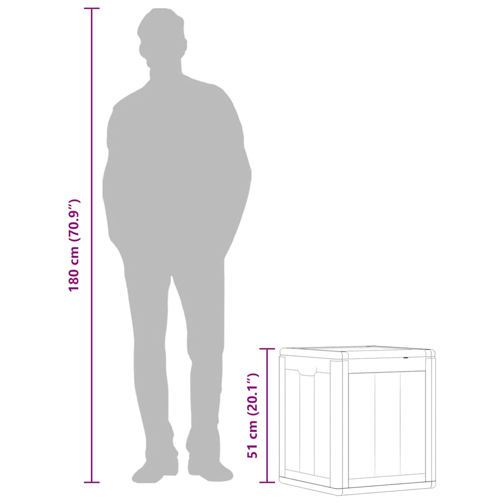 Garten-Aufbewahrungsbox 90 L Grau PP-Holzoptik