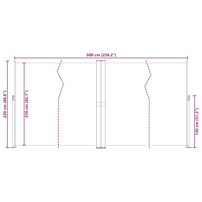Seitenmarkise Ausziehbar Blau 200x600 cm