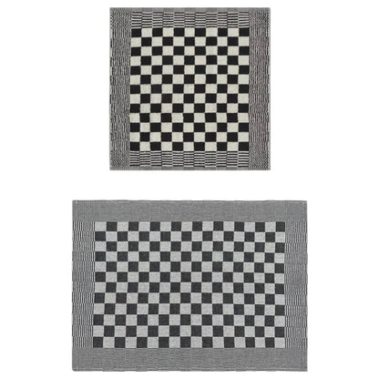 10-tlg. Handtuch-Set Schwarz und Weiß Baumwolle