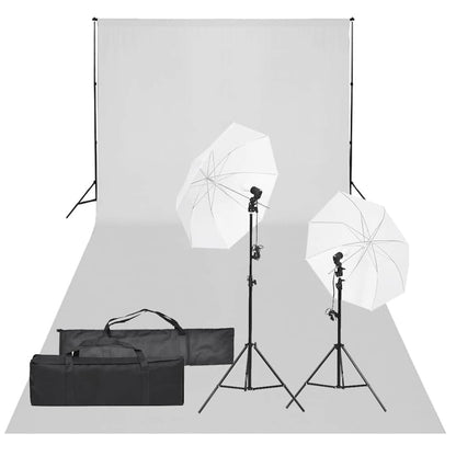 Fotostudio-Set mit Beleuchtung und Hintergrund