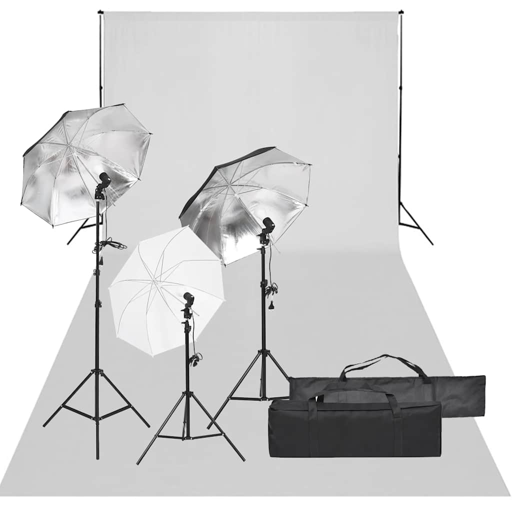 Fotostudio-Set mit Beleuchtung und Hintergrund