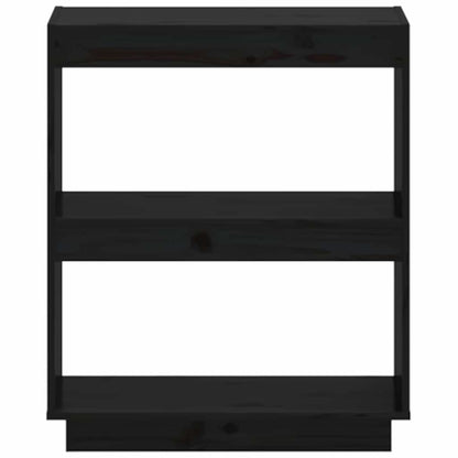 Bücherregal Schwarz 60x35x71 cm Massivholz Kiefer