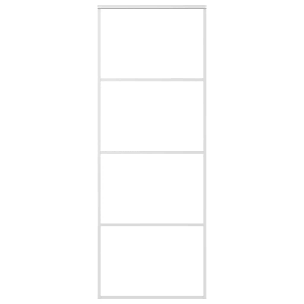 Schiebetür ESG-Mattglas und Aluminium 76x205 cm Weiß