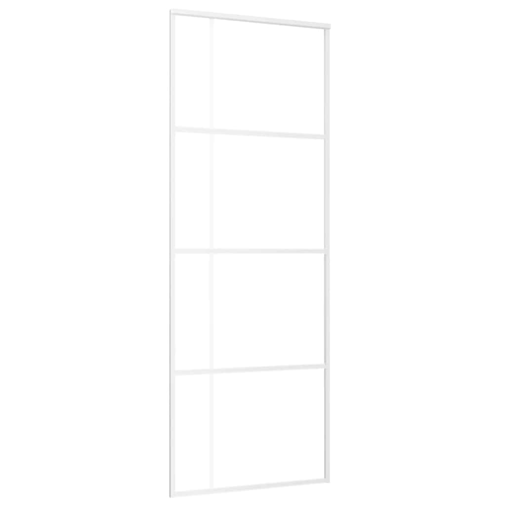 Schiebetür ESG-Mattglas und Aluminium 76x205 cm Weiß