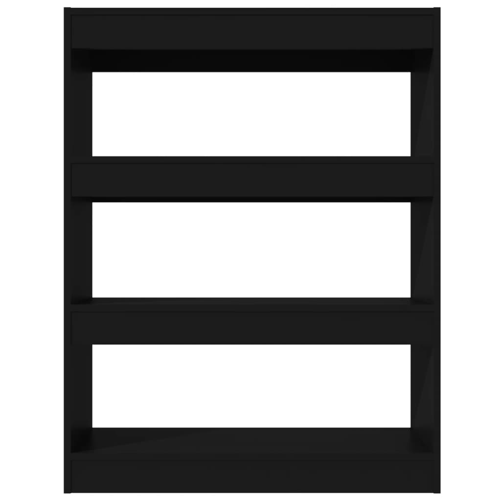 Bücherregal/Raumteiler Schwarz 80x30x103 cm Holzwerkstoff